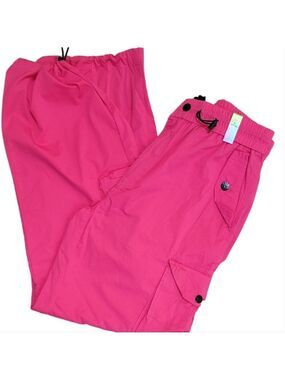 VBRT Pink Y2K Parachute Cargo Pants Size Juniors Large NWT
